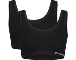 Comfortabel & Zijdezacht Bamboo Basics Seamless Rib Bra Ruby (2-pack) - Zwart - XL