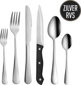 OEC 36-Delige RVS Bestekset - Zilvere Kleur en Luxe Uitstraling - 6 personen - Steakmessen