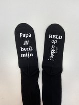 Sokken held - sokken - held op sokken - katoen - zwart - witte opdruk - grappige sokken - maat 43/46