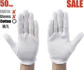 Katoenen Handschoen - Handschoenen - Gezondheidszorg - Ziekenhuis - Beauty Center, Kapper en Salon Spa Tattoo - Jewelry - Gloves Cotton - Jewelry Glove - WIT Maat M/L 100Stuks/50Pa