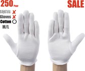 Katoenen Handschoen - Handschoenen - Gezondheidszorg - Ziekenhuis - Beauty Center, Kapper en Salon Spa Tattoo - Jewelry - Gloves Cotton - Jewelry Glove - WIT Maat M/L 500Stuks/250P