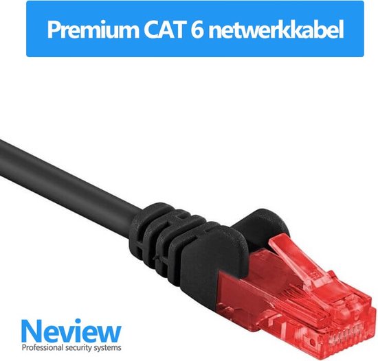 Neview - 0.25 meter Premium UTP kabel / Internetkabel - Cat 6 - Zwart