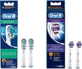 ORAL-B - Opzetborstels - DUAL CLEAN+3D WHITE - Elektrische tandenborstel borsteltjes - Voor een stralend en gezond gebit - COMBIDEAL