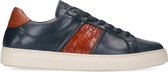 Manfield - Heren - Donker blauwe leren sneakers - Maat 45