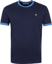 Lyle and Scott - T-shirt Ringer Donkerblauw - XL - Modern-fit