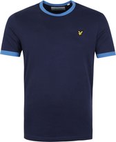 Lyle and Scott - T-shirt Ringer Donkerblauw - M - Modern-fit