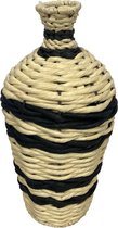 Natural Collections - Vaas nature paper rope - 37 cm hoog - zwart / beige