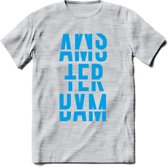 Amsterdam T-Shirt | Souvenirs Holland Kleding | Dames / Heren / Unisex Koningsdag shirt | Grappig Nederland Fiets Land Cadeau | - Licht Grijs - Gemaleerd - XXL