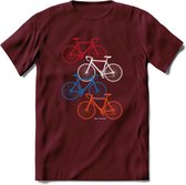 Amsterdam Bike City T-Shirt | Souvenirs Holland Kleding | Dames / Heren / Unisex Koningsdag shirt | Grappig Nederland Fiets Land Cadeau | - Burgundy - S