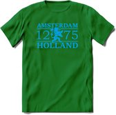 Amsterdam T-Shirt | Souvenirs Holland Kleding | Dames / Heren / Unisex Koningsdag shirt | Grappig Nederland Fiets Land Cadeau | - Donker Groen - XXL