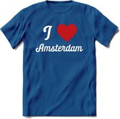 I Love Amsterdam T-Shirt | Souvenirs Holland Kleding | Dames / Heren / Unisex Koningsdag shirt | Grappig Nederland Fiets Land Cadeau | - Donker Blauw - 3XL