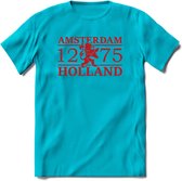 Amsterdam T-Shirt | Souvenirs Holland Kleding | Dames / Heren / Unisex Koningsdag shirt | Grappig Nederland Fiets Land Cadeau | - Blauw - XXL