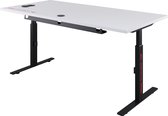 JBK Gaming Desk Royal-Game bureau-Draadloze oplader-Kabelmanagement-140X80cm computertafel-Wit