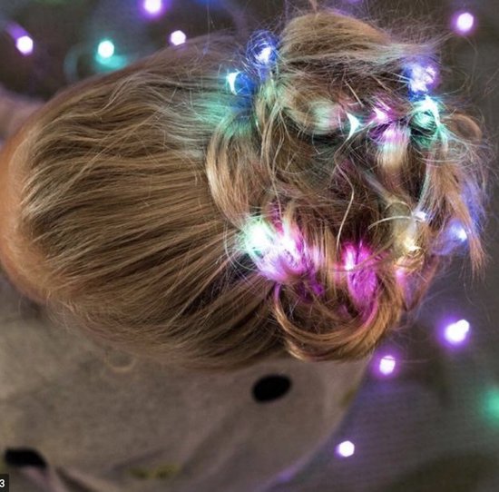 Haarlichtjes - Led Hair Lights - Multi Color - Led Haar Lichtjes -  Haaraccessoire -... 