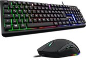 G-LAB Combo Iridium - Gamer toetsenbord en muis met LED-achtergrondverlichting - QWERTZ gaming-toetsenbord USB anti-ghosting + 3200 DPI gaming-muis met 6 toetsen - Gamer-Pack PC PS4 Xbox One 