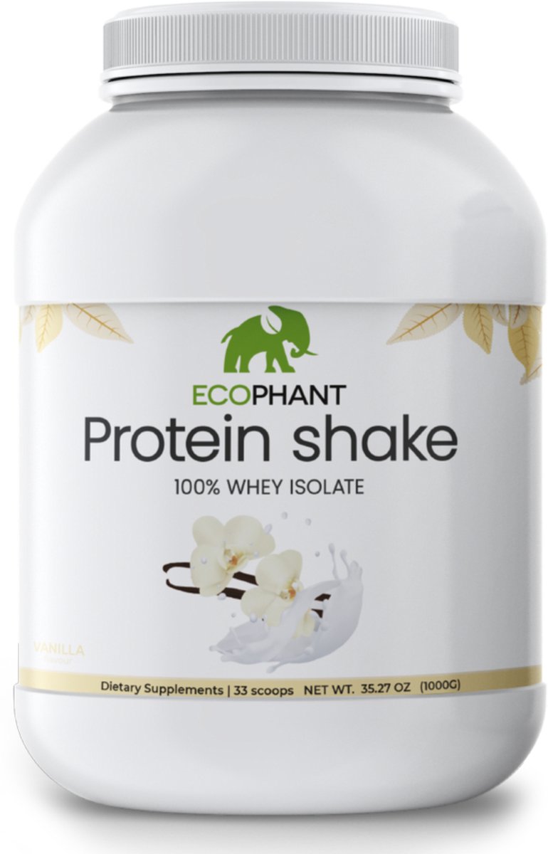Ecophant Whey Isolaat - Proteïne Poeder / Proteïne Shake - Eiwitshake - Vanille 1000 gram