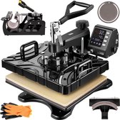 FlexPres -Transferpers - Hittepers - 5 in 1 - Verbeterd Design - Extra safety stop - Verstelbare Hoogte - Sublimatie printer - Professioneel - Extra druk opties - Luxe design