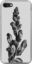 Geschikt voor iPhone 8 hoesje - Plant - Zwart - Wit - Abstract - Siliconen Telefoonhoesje