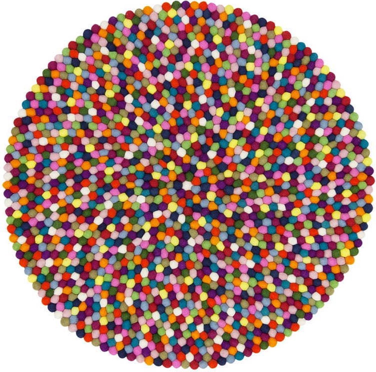 Woud zonnebloem kanaal Vilten bolletjes kleed diameter 100x2 cm - multicolour | bol.com