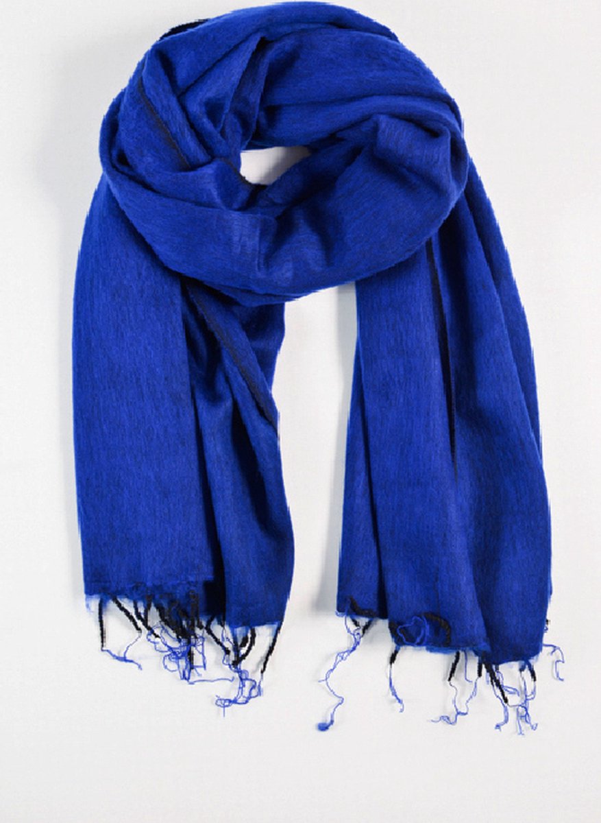 Nepal sjaal en omslagdoek Kobalt Blauw