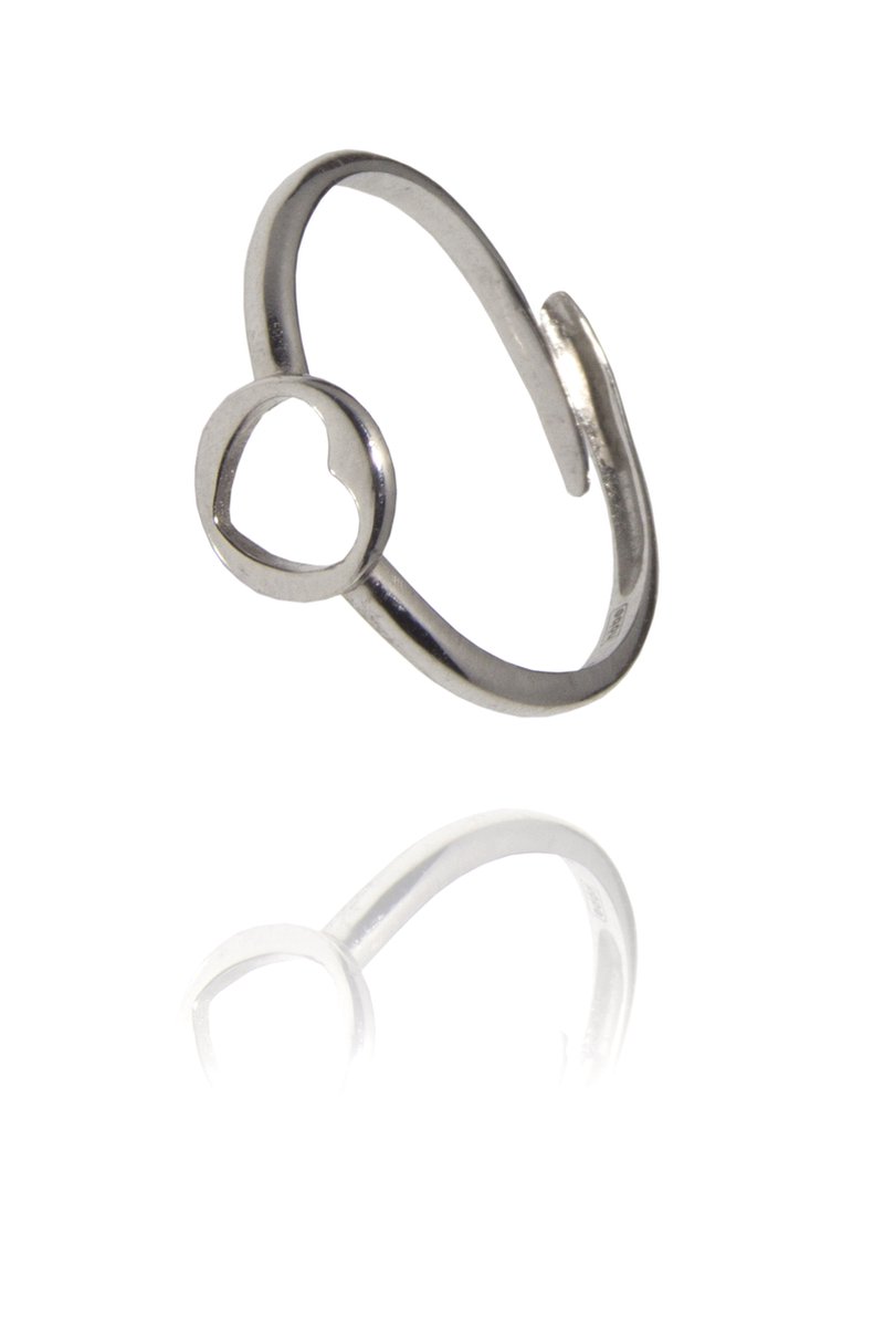 HÕBE – Hart Ring – Sterling Zilver – Gerecycled Zilver – Ring– Handgemaakte Sieraad – Accessories – Dames Ring – Adjustable Ring
