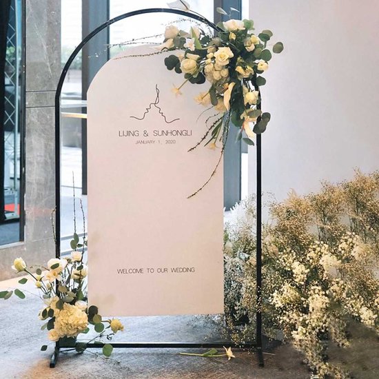 Arche de mariage en fer - Arche de fond - Cercle - Pour pelouse, mariage, porte, extérieur, convient pour les décorations de mariage, les fêtes