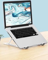Verstelbare Ergonomische Laptop/Notebook Standaard Universeel - Laptop standaard - Verstelbaar en opvouwbaar - 9 t/m 15 inch - Wit - met GRATIS muismat - Laptopstandaard - Laptopho