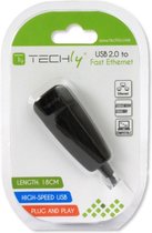 Techly USB2.0 to fast Ethernet Adapter - USB Netwerk adapter ADAP-USB2TY