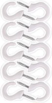 10x Crochets à vis / crochets suspendus blancs 4 cm - Crochets avec filetage à vis en métal