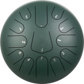 Autura Steel Tongue Drum - 13 Noten - Hangdrum - Yoga Drum - Handpan - 30CM - Groen