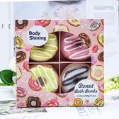 Bad bruisballen Donut - set van 4 stuks– Bruisbal – bruisballen voor bad – bruisballen kind – bruisballen kinderen – bruisballen volwassenen