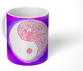 Mok - een Yin en Yang logo met kleuren - 350 ML - Beker - Uitdeelcadeautjes