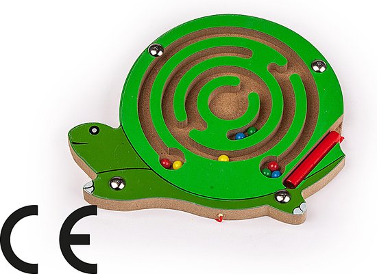 Thumbnail van een extra afbeelding van het spel Montessori houten puzzels / w-schildpad doolhof