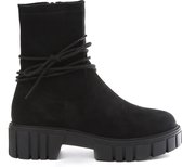 WELOVESHOES® Sock boots met Hak - Suedine - Zwart - Maat 38