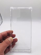 Hoogwaardige Anti shock stoot rubber siliconen - Geschikt voor Samsung Galaxy S22 Ultra - Extra sterke hoeken back cover - Transparant (Past Alleen S22 Ultra)