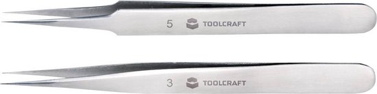 Foto: Toolcraft to 5861034 pincetset 2 delig spits superfijn 120 mm