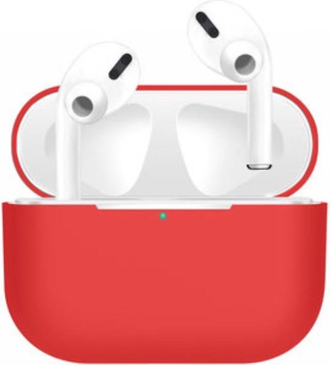 Apple AirPods Pro - Siliconen Case Cover - Hoesje voor AirPods - Geschikt voor AirPods Pro - Eendelig - Kleur Rood