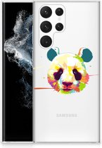 Back Case TPU Siliconen Hoesje Samsung Galaxy S22 Ultra Smartphone hoesje Panda Color