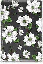 Back Cover Lenovo Tab 10 | Tab 2 A10-30 Tablethoesje met Naam Dogwood Flowers met transparant zijkanten