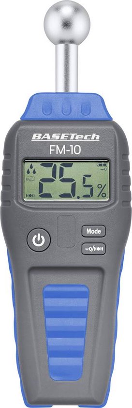 Basetech FM-10 Materiaalvochtmeter Meetbereik bouwvochtigheid 0.1 tot 99.9 %Vol. Meetbereik houtvochtigheid (bereik) 0.
