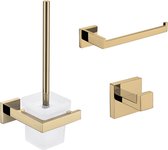 QUALIS® Toiletaccessoireset | LAVATIO AURUM LUX | Geborsteld messing