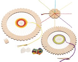GOKI Weefgetouw Set - Met 7 Kleuren Wol - 8 Herbruikbare Pagina's - Hout - 6 Jaar