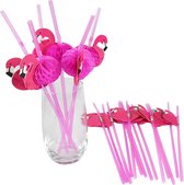Flamingo rietjes - 20 stuks - drinkrietjes - cocktail