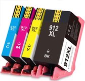 Inktdag inktcartridge voor HP 912 inkt cartridges, HP 912xl inktcartridge 4 pack (1*BK, C, M en Y) voor voor HP OfficeJet Pro 8010 8012 8014 8015 8020 8022 8023 8024 8025