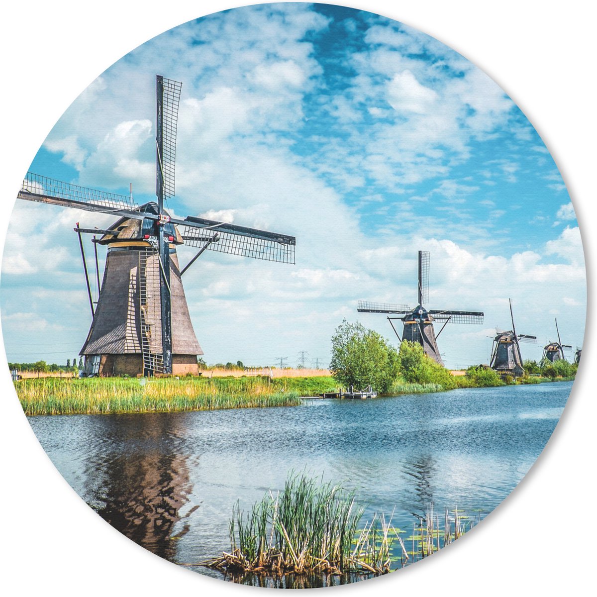 Muismat rond 30x30 cm - Mousepad Molen - Lucht - Nederland - Ronde muismatten