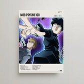 Anime Poster - Mob Psycho 100 Poster - Minimalist Poster A3 - Mob Psycho 100 Merchandise - Vintage Posters - Manga