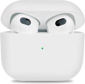 Apple AirPods 3 - Siliconen Case Cover - Hoesje voor AirPods - Geschikt voor AirPods 3 - Kleur Wit