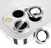 Iphone 13 pro max - Zilver - Diamant camera lens - Lens beschermer - Zilveren steentjes - Telefoon accessoires