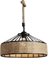 Friick Hanglamp met Handgeweven Geweven Henneptouw - Plafondlamp - Kroonluchter - Keukenlamp - Industrieel - LED - Warm Licht