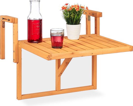 Alsjeblieft kijk Met bloed bevlekt Worstelen Relaxdays klaptafel balkon - houten balkontafel inklapbaar - opklaptafel -  hangtafel | bol.com
